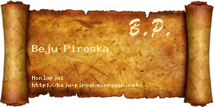 Beju Piroska névjegykártya